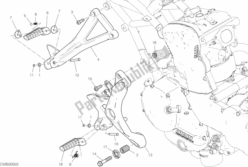 Alle onderdelen voor de Voetsteunen, Juist van de Ducati Supersport S Brasil 937 2020